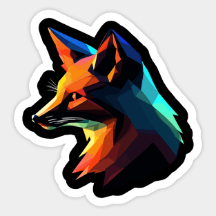 fox silhouette art Sticker